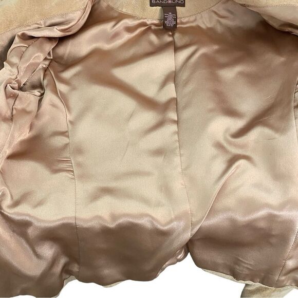 Bandolino Carmel Tan Suede 100% Leather Embroidered Blazer Jacket Size 16 - Picture 10 of 10